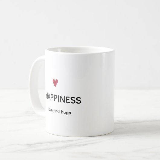 Minimal Happiness Coffee Mug Koffiemok (Voorkant links)
