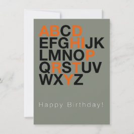 Minimal Happy Birthday Card – Modern Typography Kaart