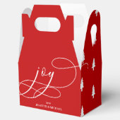 Minimal Happy Holidays Red White Joy Christmas Bedankdoosjes (Geopend)