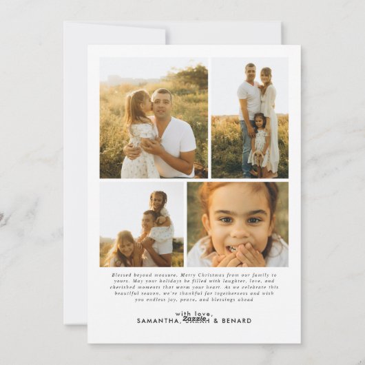 Minimal Happy Holidays Script Family 10 Photos Feestdagenkaart (Achterkant)