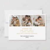 Minimal Happy New Year Foto Kerstfoto Kaarten (Achterkant)