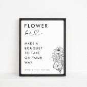 Minimal Hart Script Bloom Bloem Bar Trouwteken Poster