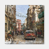 Minimal Havana Cuba  Retro City Magneet (Voorkant)