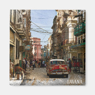 Minimal Havana Cuba Retro City Magneet