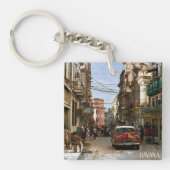 Minimal Havana Cuba  Retro City Sleutelhanger (voorkant)