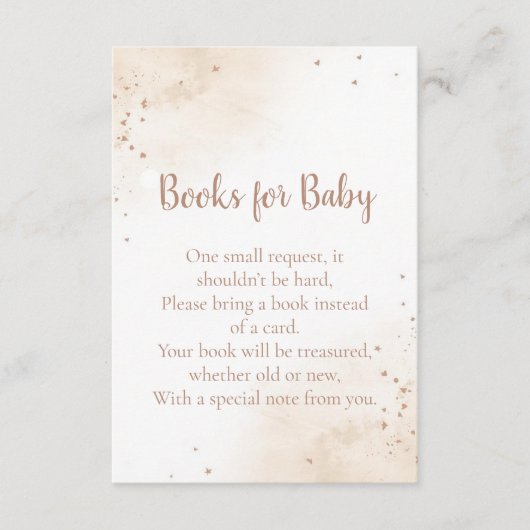 Minimal Heart Books for Baby Card – Blush Pink Informatiekaartje (Voorkant)