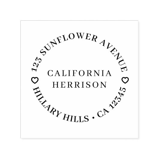 Minimal Heart Design | Custom Return Address Stamp Zelfinktende Stempel (Design)