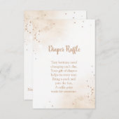 Minimal Heart Diaper Raffle Card – Modern Blush Informatiekaartje (Voorkant / Achterkant)