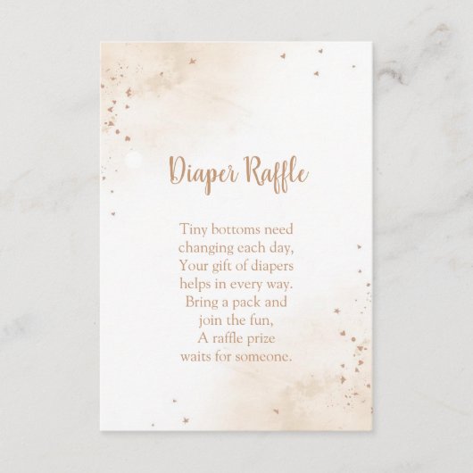 Minimal Heart Diaper Raffle Card – Modern Blush Informatiekaartje (Voorkant)