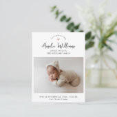 Minimal Heart Elegant 2 Foto Aankondiging Geboorte Briefkaart (Staand voorkant)