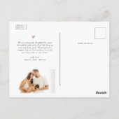 Minimal Heart Elegant 2 Foto Aankondiging Geboorte Briefkaart (Achterkant)