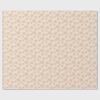 "Minimal Heart Love Wrapping Paper – Beige Aesthet Cadeaupapier