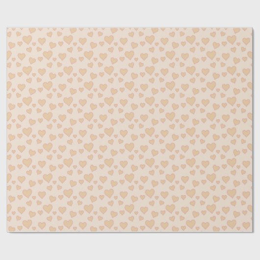 "Minimal Heart Love Wrapping Paper – Beige Aesthet Cadeaupapier (Vlak)