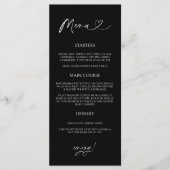 Minimal Heart Menu Card Reception Formal Dinner  (Voorkant)