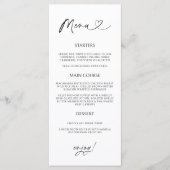Minimal Heart Menu Card Reception Formal Dinner  (Voorkant)