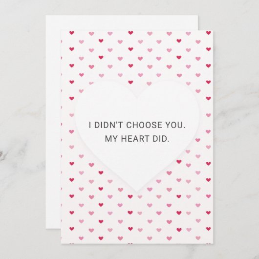 Minimal Heart Pattern Valentine's Day Card (Voorkant / Achterkant)