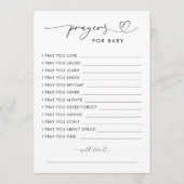 Minimal Heart Script Prayers voor Baby Baby shower Advieskaart (Voorkant)