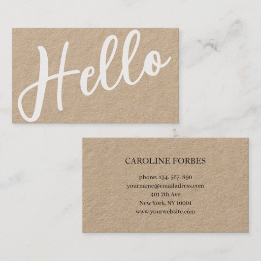 Minimal HELLO Visitekaartje (Voorkant / Achterkant)