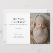 Minimal Hoe meer de vrolijkere kerst Baby geboorte Aankondiging (Voorkant)
