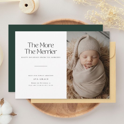 Minimal Hoe meer de vrolijkere kerst Baby geboorte Aankondiging