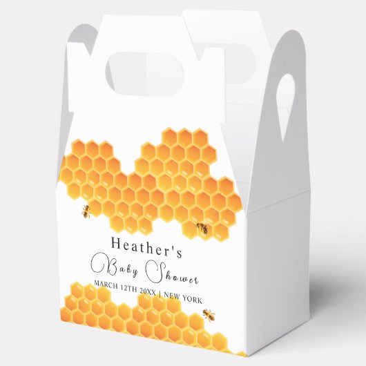 Minimal Honey Bumblebee Boy Baby shower Bedankdoosjes (Geopend)