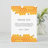 Minimal Honey Bumblebee Boy Baby shower Bedankkaart (Staand voorkant)
