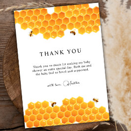 Minimal Honey Bumblebee Boy Baby shower Bedankkaart