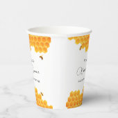 Minimal Honey Bumblebee Boy Baby shower Papieren Bekers (Rechts)