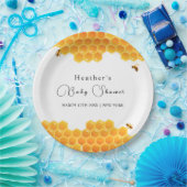 Minimal Honey Bumblebee Boy Baby shower Papieren Bordje (Feest)