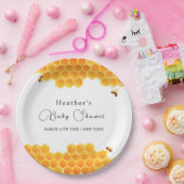 Minimal Honey Bumblebee Boy Baby shower Papieren Bordje (Feest)