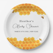 Minimal Honey Bumblebee Boy Baby shower Papieren Bordje (Voorkant)
