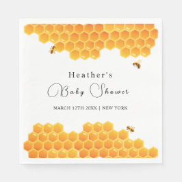 Minimal Honey Bumblebee Boy Baby shower Servet