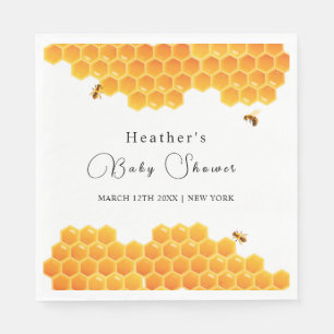 Minimal Honey Bumblebee Boy Baby shower Servet