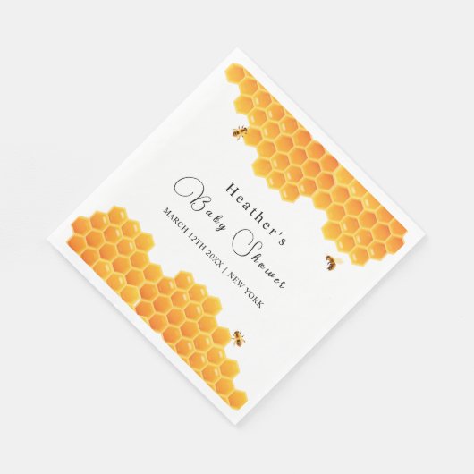 Minimal Honey Bumblebee Boy Baby shower Servet (Hoek)