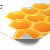 Minimal Honey Bumblebee Boy Baby shower Welkom Poster (Hoek)