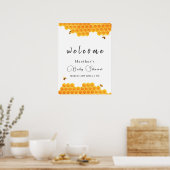 Minimal Honey Bumblebee Boy Baby shower Welkom Poster (Keuken)