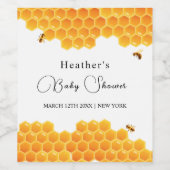 Minimal Honey Bumblebee Boy Baby shower Wijn Etiket (Enkel label)