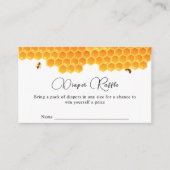 Minimal Honey Bumblebee Diaper Raffle Baby shower Informatiekaartje (Voorkant)