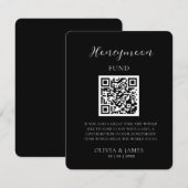 Minimal Honeymoon Fund Request QR Code Card Informatiekaartje (Voorkant / Achterkant)