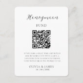 Minimal Honeymoon Fund Request QR Code Card Informatiekaartje (Voorkant)