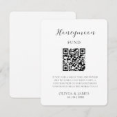 Minimal Honeymoon Fund Request QR Code Card Informatiekaartje (Voorkant / Achterkant)
