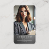 Minimal Hypotheek Makelaar Realtor Grijs Visitekaa Contactkaartje (Voorkant)