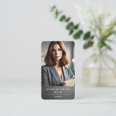 Minimal Hypotheek Makelaar Realtor Grijs Visitekaa Contactkaartje (Staand voorkant)