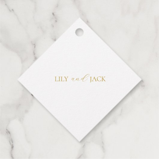 Minimal Imitation Gold Script Wedding Bedankt Bedankjes Labels (Achterkant)