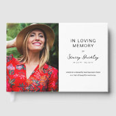 Minimal In Loving Memroy Photo Remembrance Gastenboek (Voorkant)