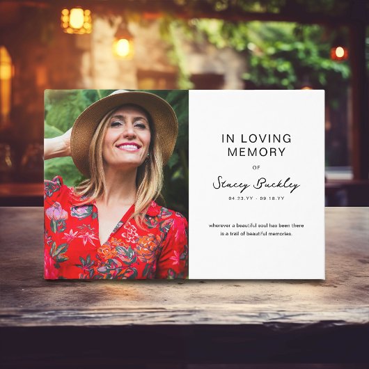 Minimal In Loving Memroy Photo Remembrance Gastenboek