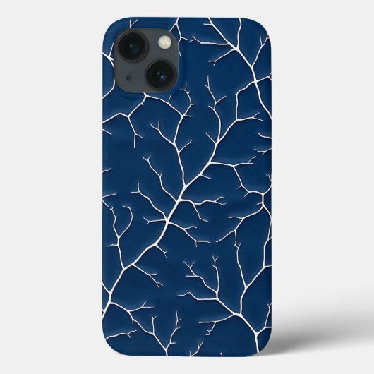 Minimal Indigo Branch iPhone Case Look (Achterkant)