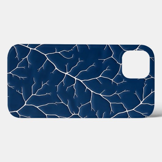 Minimal Indigo Branch iPhone Case Look (Achterkant (horizontaal))