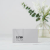 MINIMAL initiaal eenvoudig modern stoer zwart grij Visitekaartje (Staand voorkant)