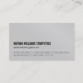 MINIMAL initiaal eenvoudig modern stoer zwart grij Visitekaartje (Achterkant)